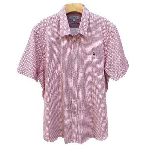 Ted Baker Other - Ted Baker Mens Shirt Size 4 Large Short Sleeve Button Down Pocket Old Money#14